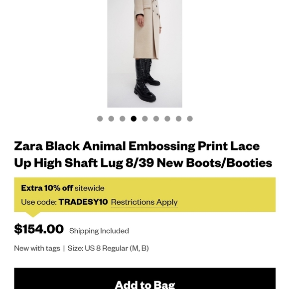 Zara croc print lace up combat boots - Picture 8 of 8